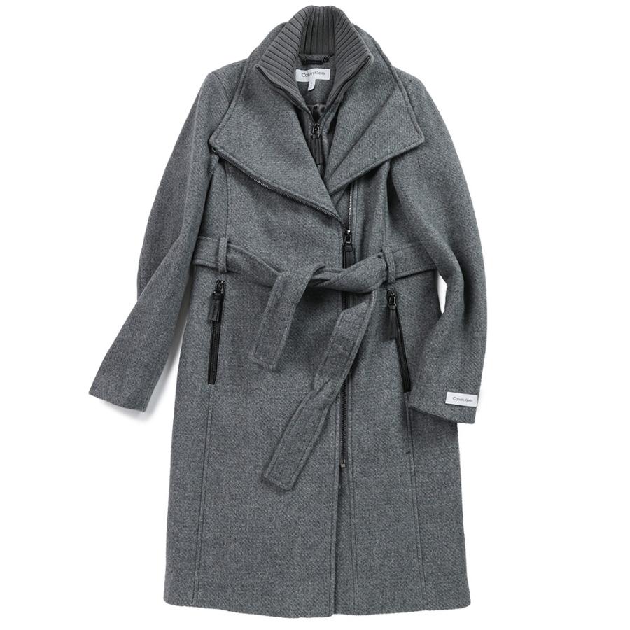 Calvin Klein カルバンクライン ウール混 ジップ ベルト付き Calvin Klein カルバンクライン ウール混 ジップ ベルト付き