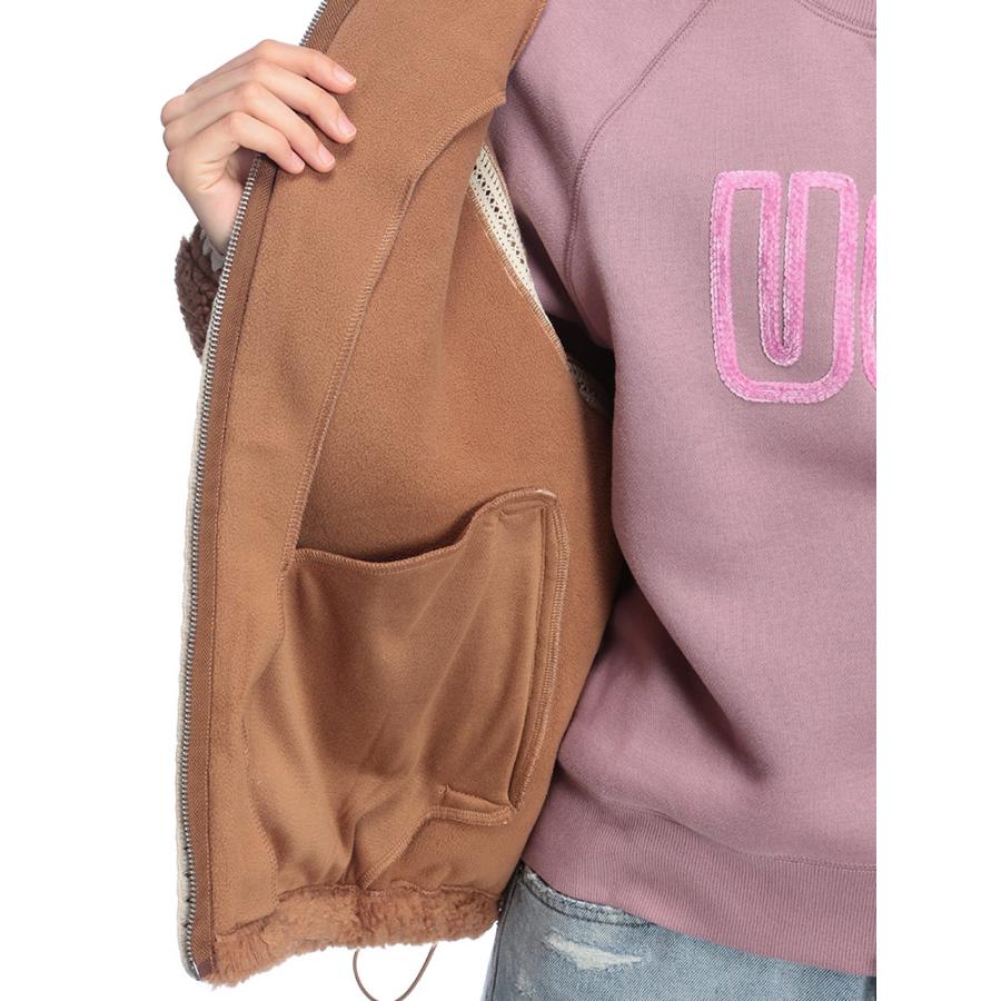 UGG（アグ） 裏フリース フルジップ ボアジャケット Nikia Crochet