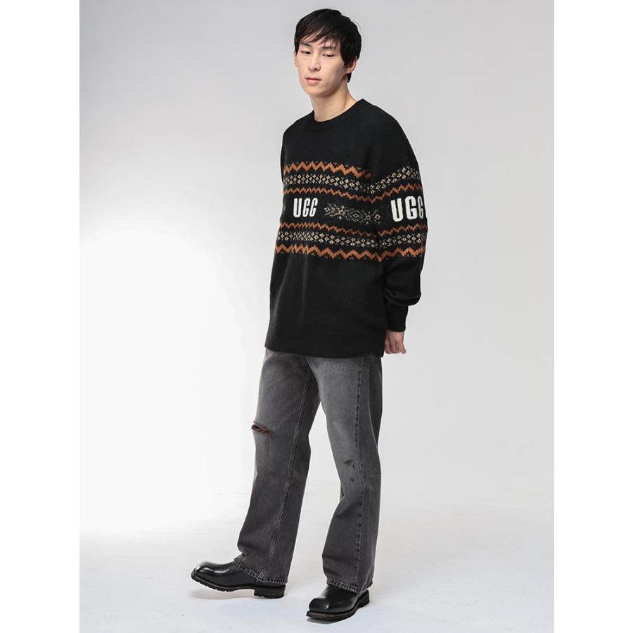 UGG（アグ） ニット メンズ ロゴ ライン クルーネック ウール セーター
