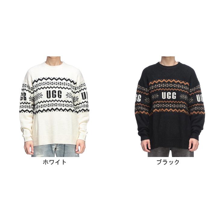 UGG（アグ） ニット メンズ ロゴ ライン クルーネック ウール セーター