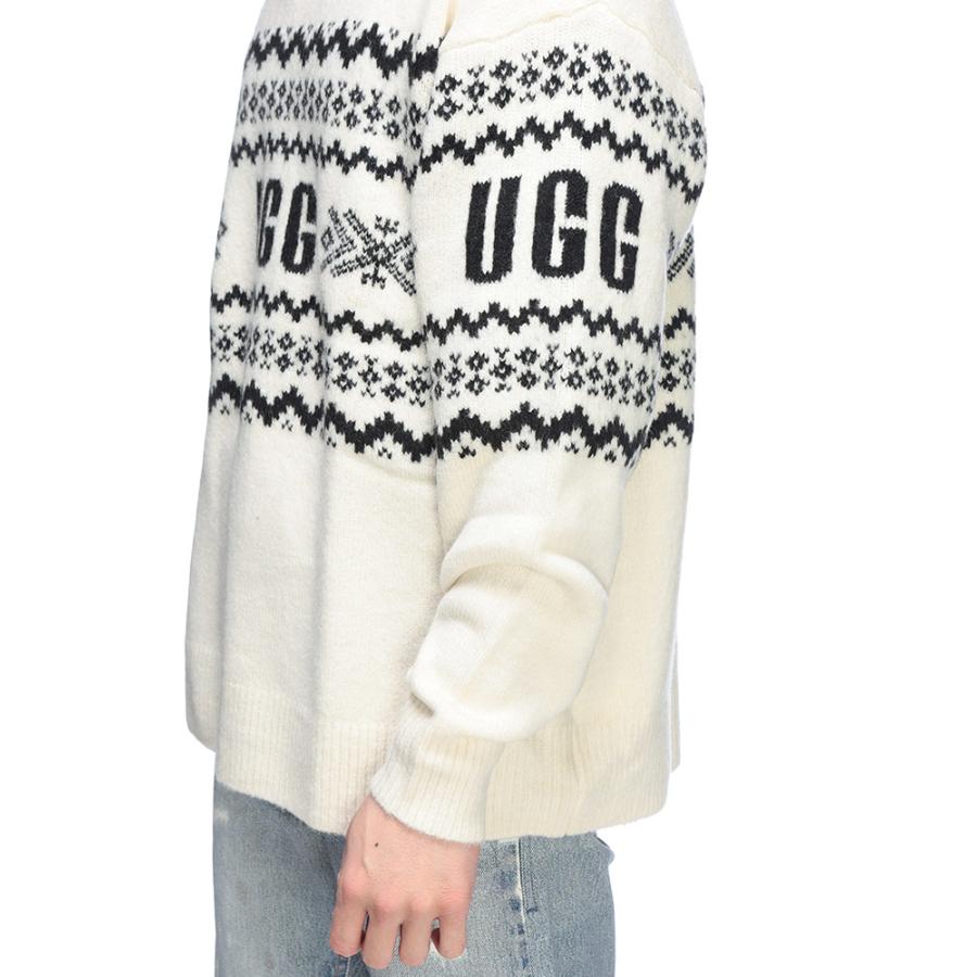 UGG（アグ） ニット メンズ ロゴ ライン クルーネック ウール セーター 