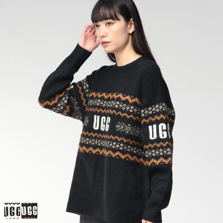 UGG（アグ） メンズ ニット レディース ライン ロゴ クルーネック