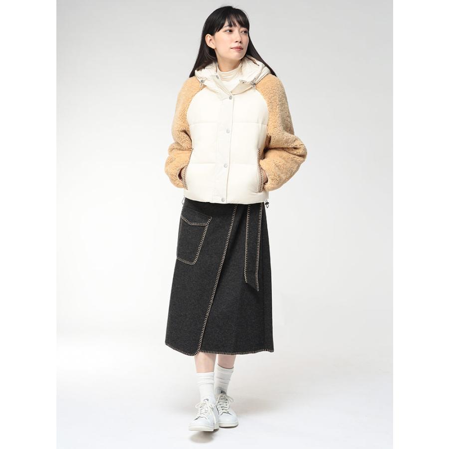 アグ ブルゾン レディース UGG ボア 中綿 コンビ フルジップ パッファー ジャケット 切り替えブルゾン MYKAH マイカ UGGL1171466の画像