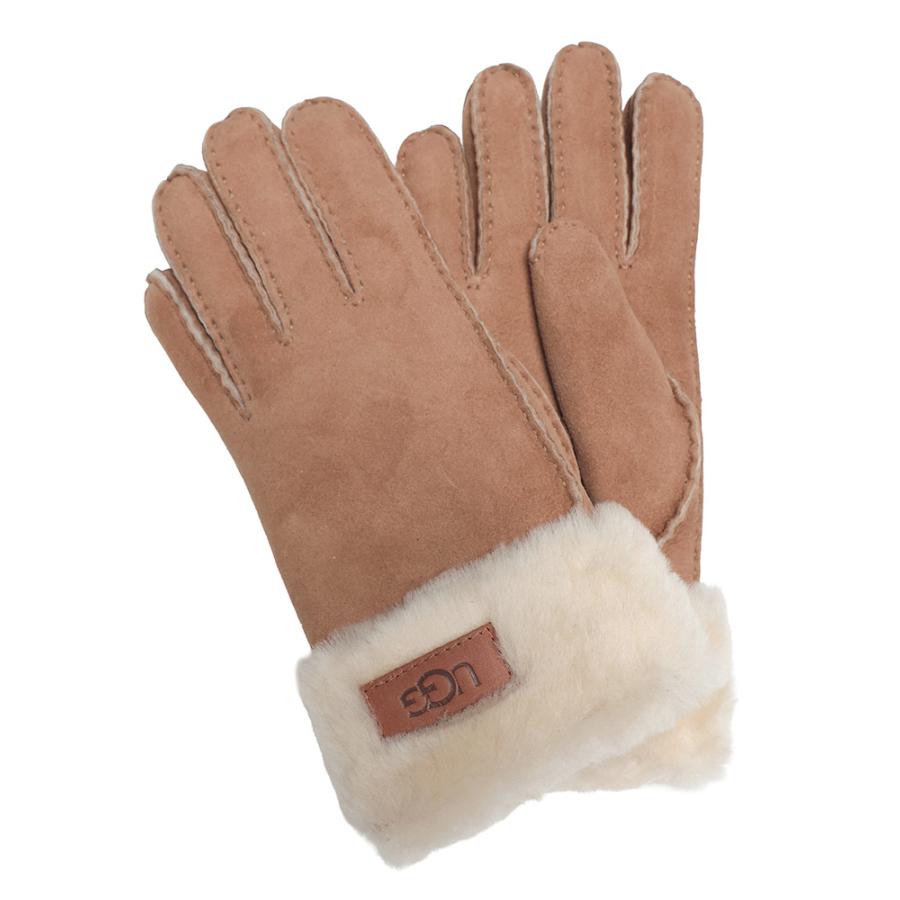 UGG（アグ） 手袋 レディース ロゴ シープスキン ファー ターン カフ
