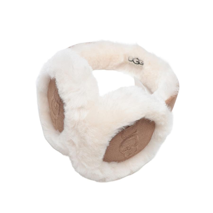 UGG（アグ） イヤーマフ レディース ロゴ 刺繍 シープスキン ボア