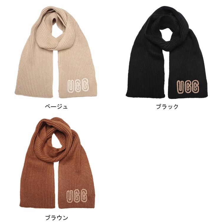 UGG リブ編みロゴマフラー　新品 WhitePepper UGG リブ編みロゴマフラー 新品 WhitePepper UGG リブ編みロゴマフラー