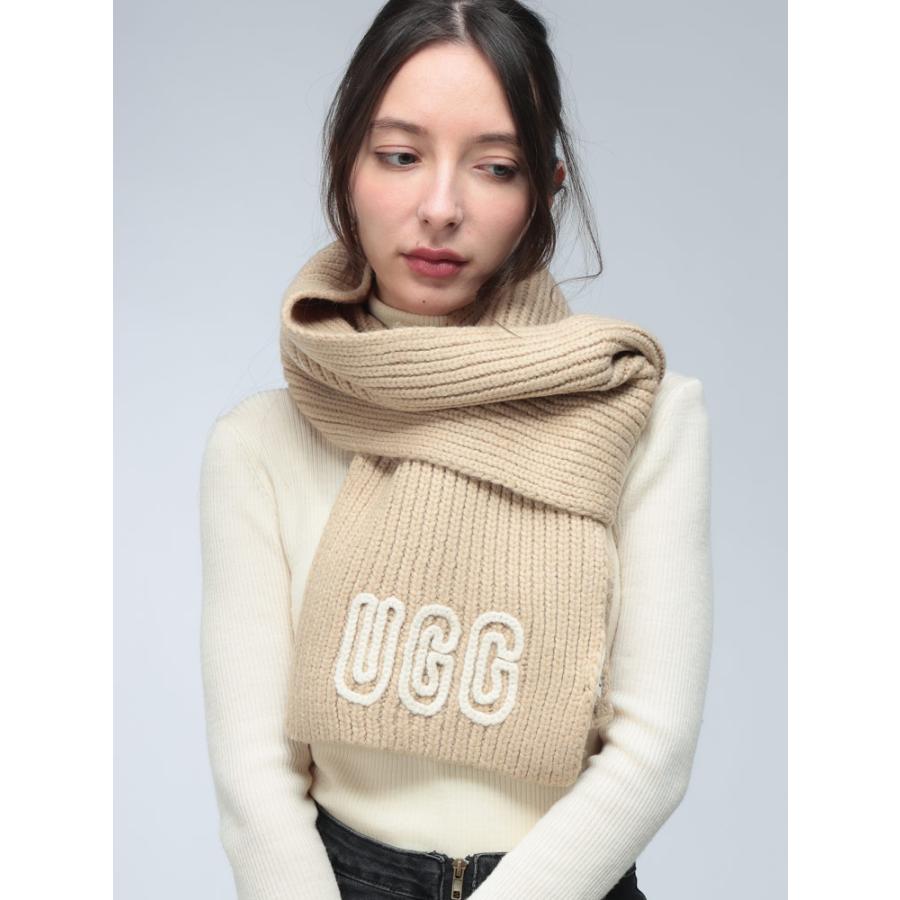 UGG（アグ） マフラー レディース ロゴ リブ マフラー Chunky Crafted