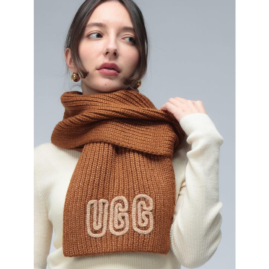 UGG（アグ） マフラー レディース ロゴ リブ マフラー Chunky Crafted
