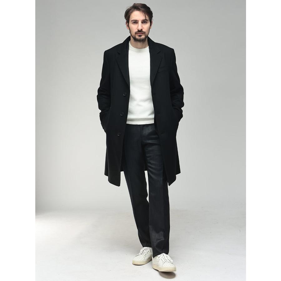 ヒューゴボス メンズ チェスターコート HUGO BOSS カシミヤ混 シングル