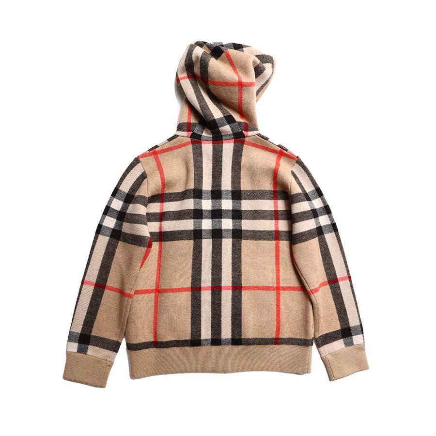 バーバリー キッズ パーカー BURBERRY ブランド 子供服 ニット トップス チェック フルジップ 長袖 フード ウール BBK8051752