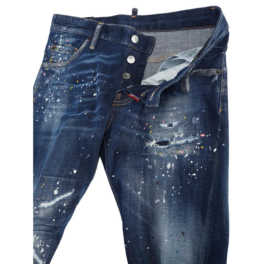ディースクエアード DSQUARED2 ユーズド加工 ペイントタッチ ボタン