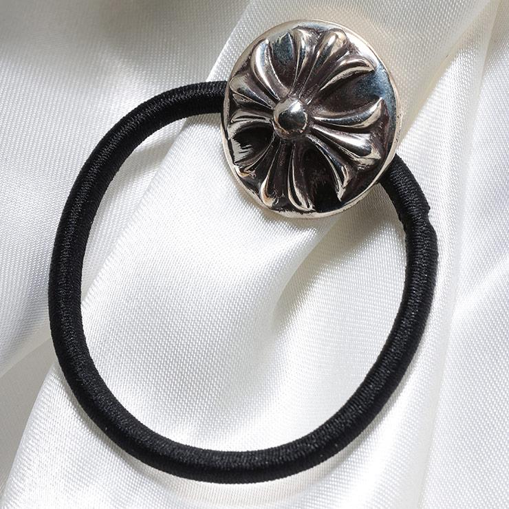 クロムハーツ CH クロスボールボタンヘアゴム コンチョ シルバー925