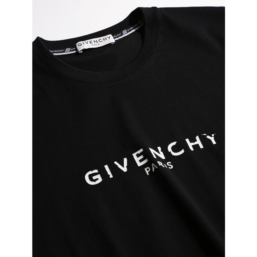 ジバンシィ メンズ Tシャツ GIVENCHY ダメージ ロゴ プリント クルー 