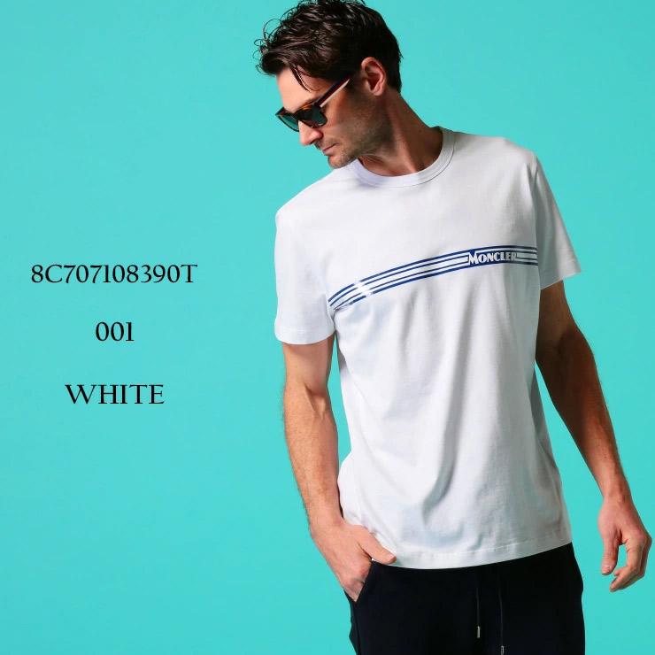 モンクレール メンズ Tシャツ MONCLER ロゴ プリント クルーネック 半袖 ブランド 白 トップス ロゴT ライン  MC8C707108390T :7651201055-12:ゼンオンライン - 通販 - Yahoo!ショッピング