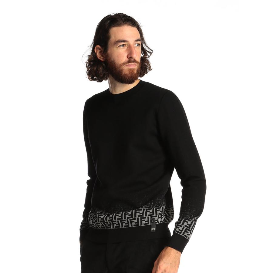 フェンディ メンズ ニット セーター Fendi ウール グラデーション ズッカ ロゴ クルーネック ブランド トップス 黒 シルバー Fdfzy092acfr ゼンオンライン 通販 Yahoo ショッピング