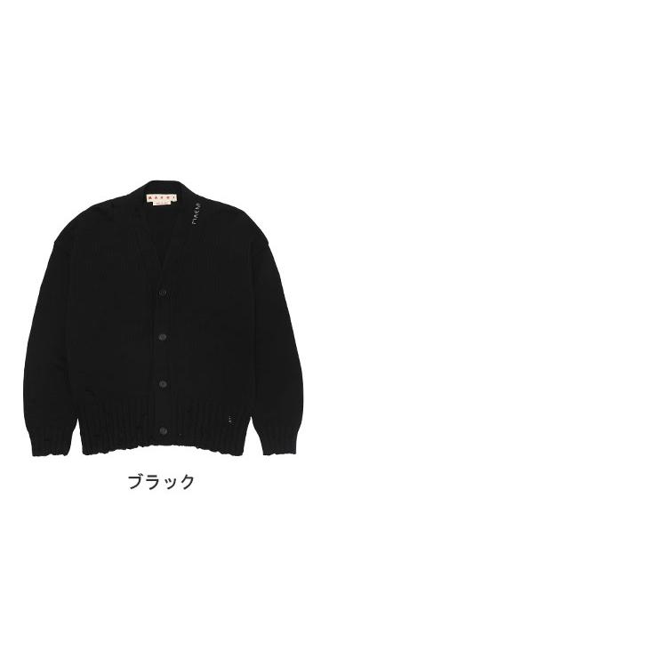 MARNI マルニ コットン ダメージ加工 手刺繍ロゴ Vネック MARNI マルニ コットン ダメージ加工 手刺繍ロゴ Vネック