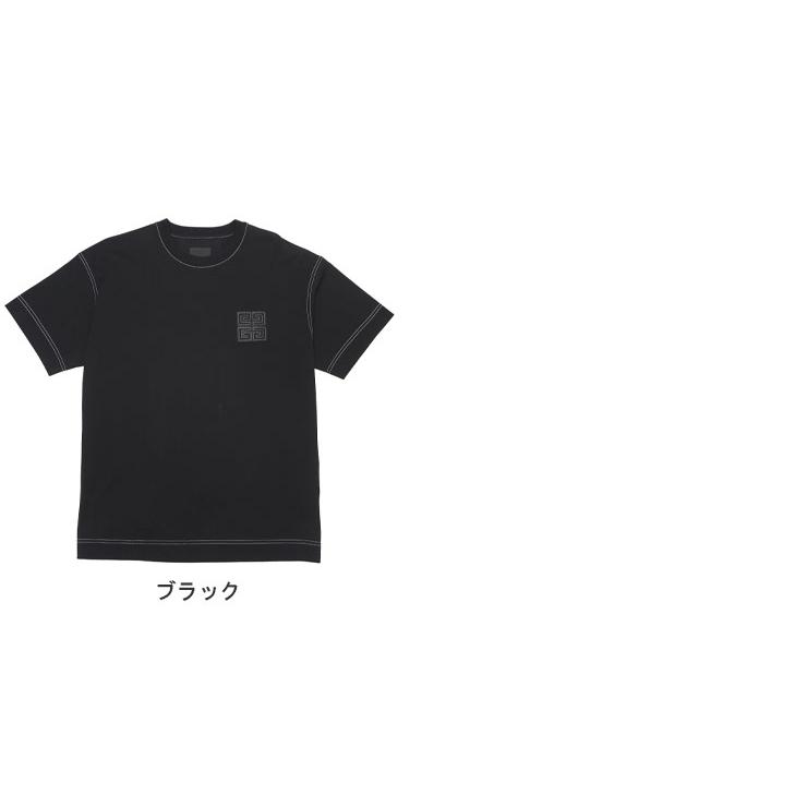 1212 ジバンシー GIVENCHY Tシャツ 黒 ブラック M GIVENCHY（ジバンシィ） コットン コントラストステッチ ロゴ クルー