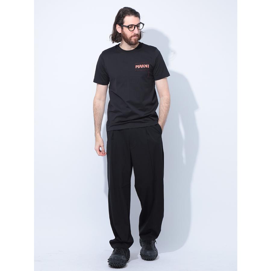【DANON】MARNI(マルニ)半袖でシャツ44サイズ(ブラック) MARNI（マルニ） 半袖 Tシャツ メンズ マルニパッチ クルーネック