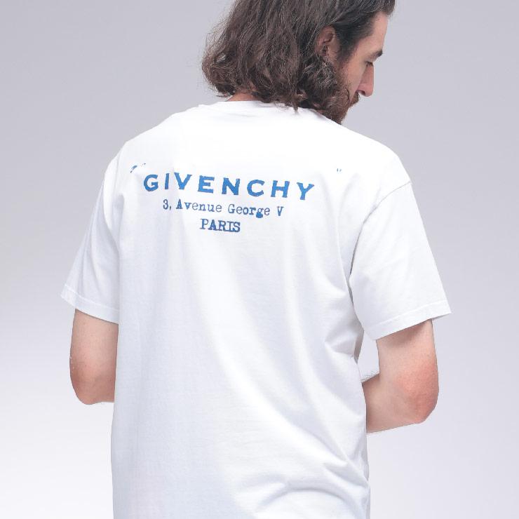 ジバンシィ 半袖 Tシャツ  メンズ GIVENCHY バックロゴ スタンプ プリント クルーネック GVBM71NK3YRJ