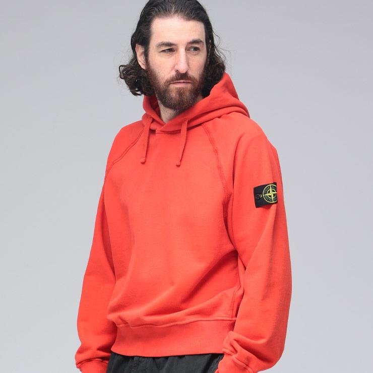 STONE ISLAND（ストーン アイランド） メンズ 袖ロゴ 裏起毛