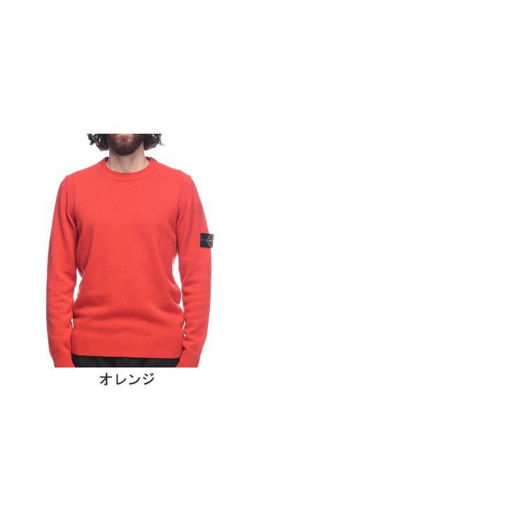 ストーンアイランド 赤 クルーネックセーター　7G STONE ISLAND (ストーンアイランド) 袖ロゴ クルーネック ニット