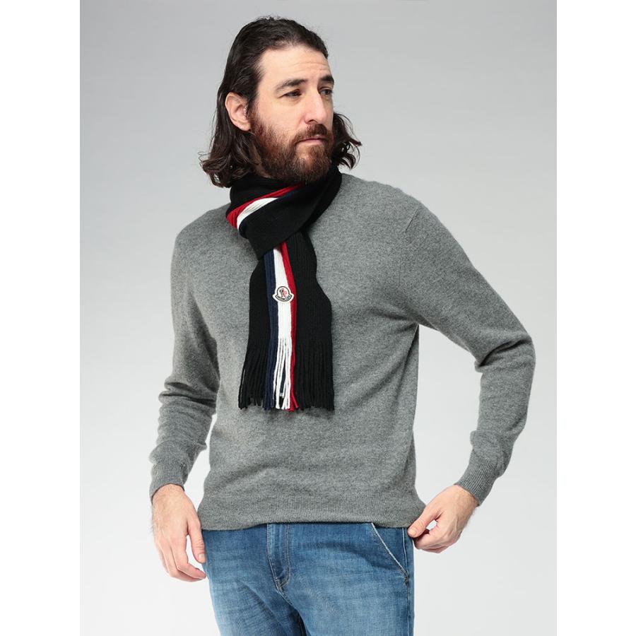 MONCLER（モンクレール） マフラー メンズ ロゴ トリコロールライン