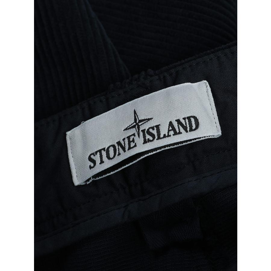 ストーンアイランド メンズ パンツ STONE ISLAND ロゴ コーデュロイ ノータック スラックス SI3100039S0212 ブランド ボトムス ホワイト ネイビーの画像