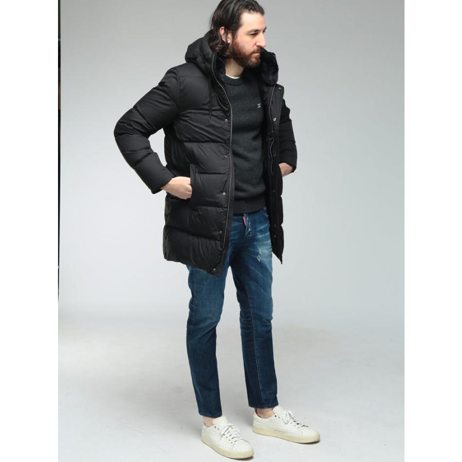 ヘルノ メンズ ダウン コート HERNO ファー 取り外し フーデット フルジップ ダウン ブルゾン POLAR-TECH HRPI001159U ブランド アウター ブラックの画像