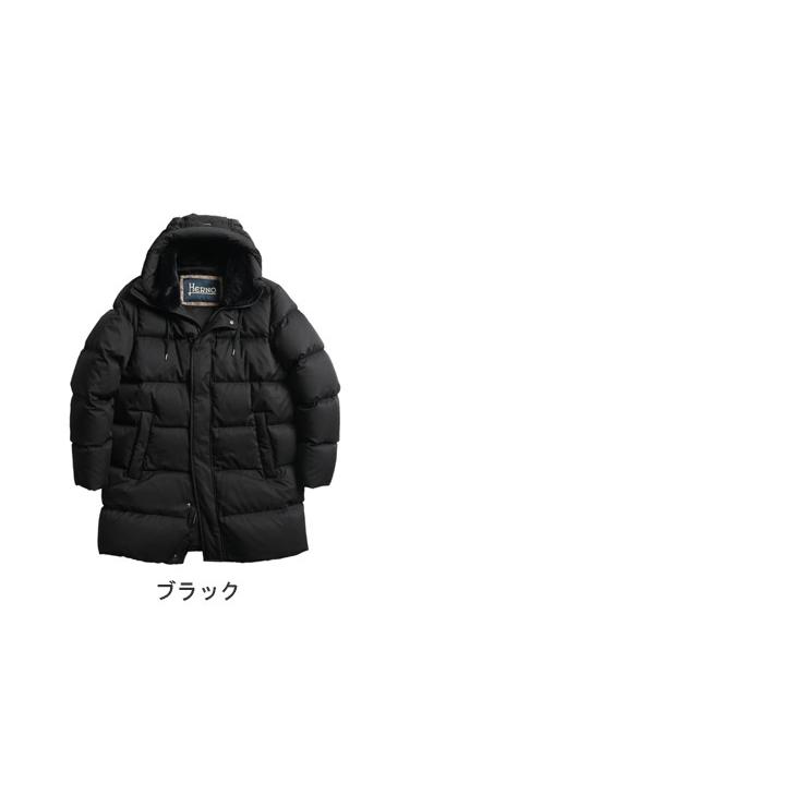 ヘルノ メンズ ダウン コート HERNO ファー 取り外し フーデット フルジップ ダウン ブルゾン POLAR-TECH HRPI001159U ブランド アウター ブラックの画像
