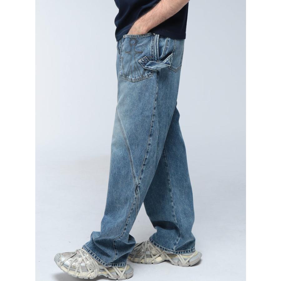 ジェイダブリューアンダーソン デニムパンツ メンズ JW ANDERSON ロゴ デニム 変形デザイン ボタンフライ ジーンズ twisted workwear JWDT0126PG1849の画像