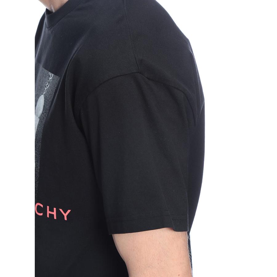 ジバンシィ メンズ Tシャツ 半袖 GIVENCHY ロゴ フロントプリント クルーネック コットン カットソー GVBM71NK3YSW ブランド トップス ブラックの画像