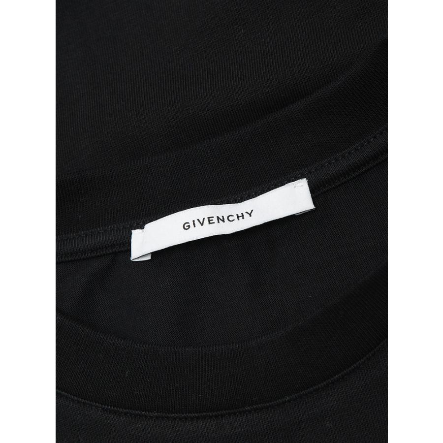 ジバンシィ メンズ Tシャツ 半袖 GIVENCHY ロゴ フロントプリント クルーネック コットン カットソー GVBM71NK3YSW ブランド トップス ブラックの画像