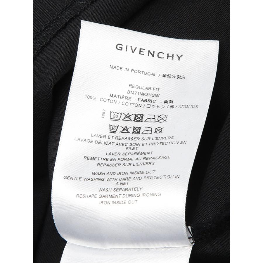 ジバンシィ メンズ Tシャツ 半袖 GIVENCHY ロゴ フロントプリント クルーネック コットン カットソー GVBM71NK3YSW ブランド トップス ブラックの画像