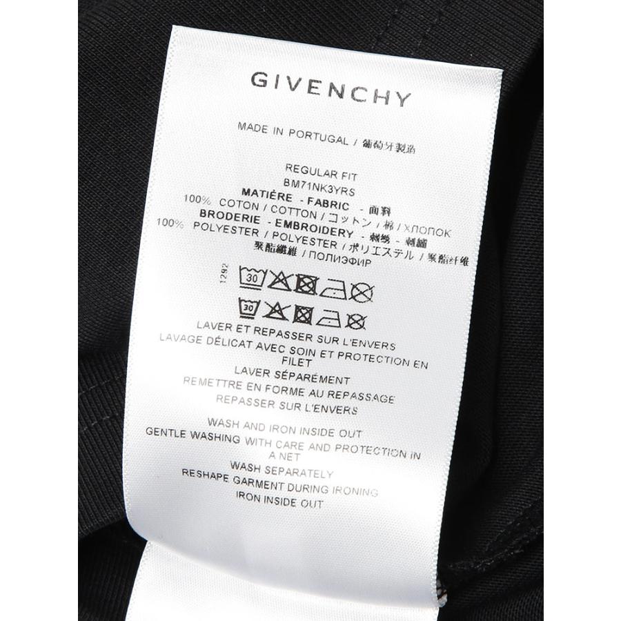 ジバンシィ メンズ Tシャツ 半袖 GIVENCHY ロゴ 刺繍 エンブロイダリー クルーネック コットン カットソー GVBM71NK3YRS ブランド トップスの画像