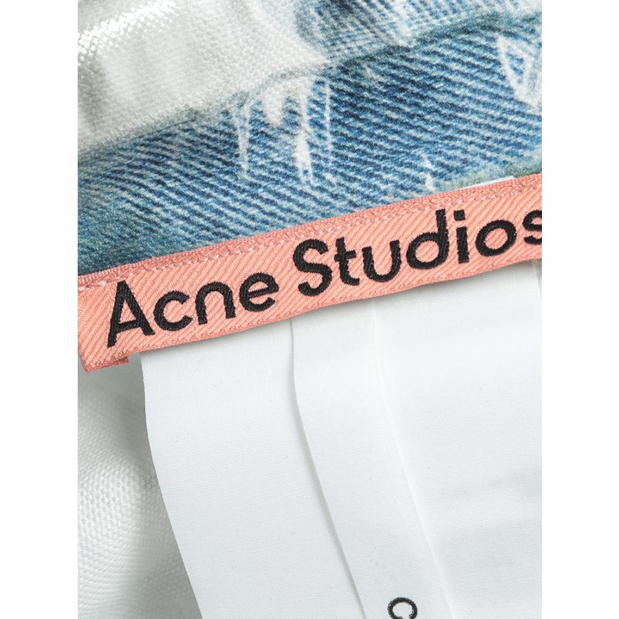アクネストゥディオズ メンズ ジャケット Acne Studios トロンプルイユ メタリック クロップド丈 デニム ジャケット ACB90886 ブランド アウター ブルーの画像