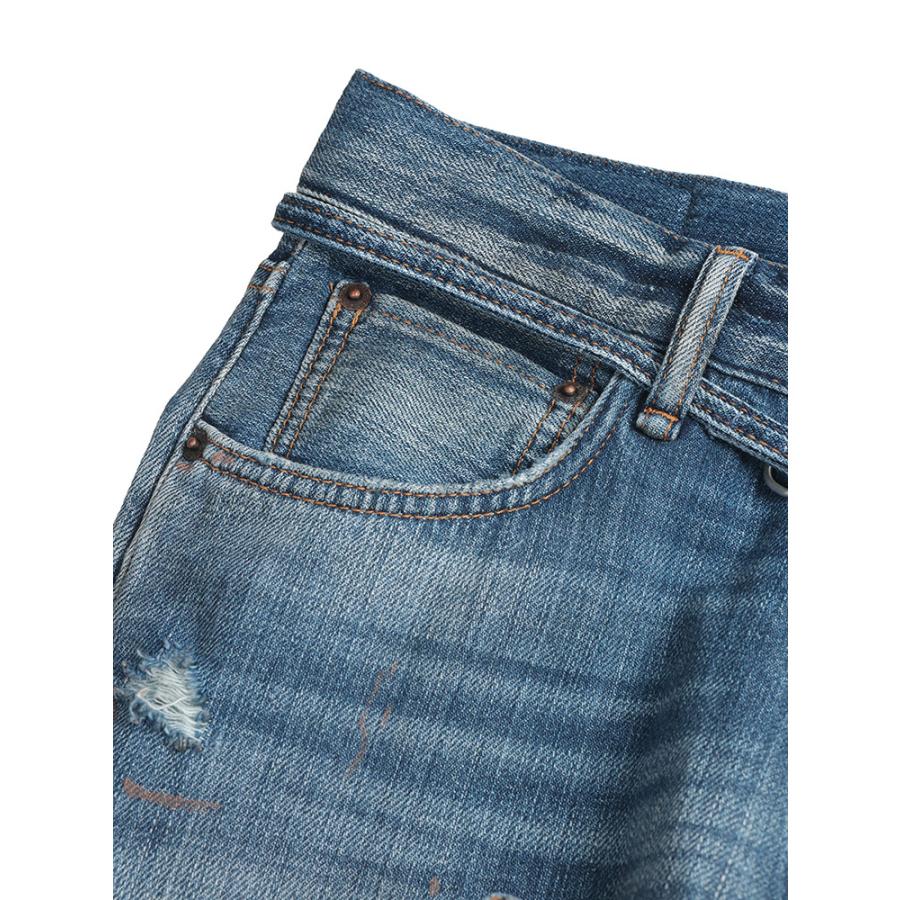 アクネストゥディオズ レディース ジーンズ Acne Studios ダメージ加工 ボタンフライ ベルト付き デニム パンツ 1991 TOJ ACLC00113 ブランド ボトムス ブルーの画像