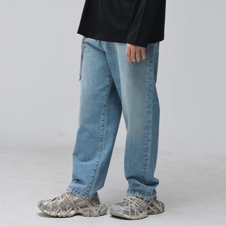 アクネストゥディオズ メンズ ジーンズ Acne Studios 1991 TOJ ダメージ ボタンフライ ベルト付き デニム パンツ ACC00039 ブランド ボトムス サックス