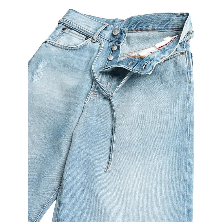 アクネストゥディオズ レディース ジーンズ Acne Studios ダメージ加工 ボタンフライ ベルト付き デニムパンツ 1991 TOJ ACLC00039 ブランド ボトムス サックスの画像