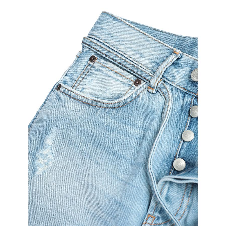 アクネストゥディオズ レディース ジーンズ Acne Studios ダメージ加工 ボタンフライ ベルト付き デニムパンツ 1991 TOJ ACLC00039 ブランド ボトムス サックスの画像