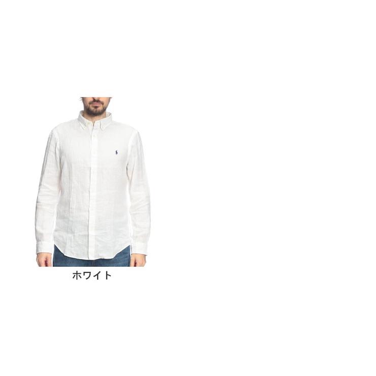 美品！POLO RALPH LAUREN ホワイト麻シャツM 美品 正規 XL ポロ ラルフローレン 長袖リネンシャツ レギュラー
