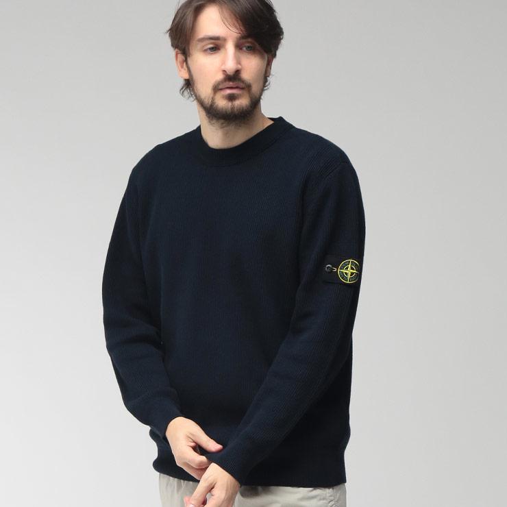 STONE ISLAND（ストーン アイランド） メンズ ニット 長袖 袖ロゴ 