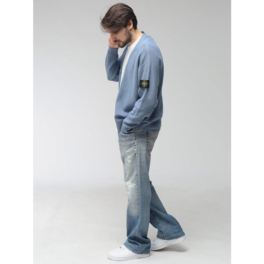 ストーンアイランド メンズ カーディガン 長袖 STONE ISLAND 袖ロゴ Vネック カーディガン RIBBED SOFT ORGANIC COTTON SI5100009S00D8 ブランド トップスの画像