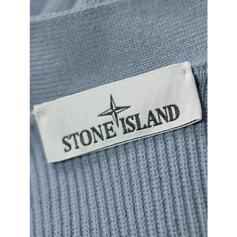 ストーンアイランド メンズ カーディガン 長袖 STONE ISLAND 袖ロゴ Vネック カーディガン RIBBED SOFT ORGANIC COTTON SI5100009S00D8 ブランド トップスの画像