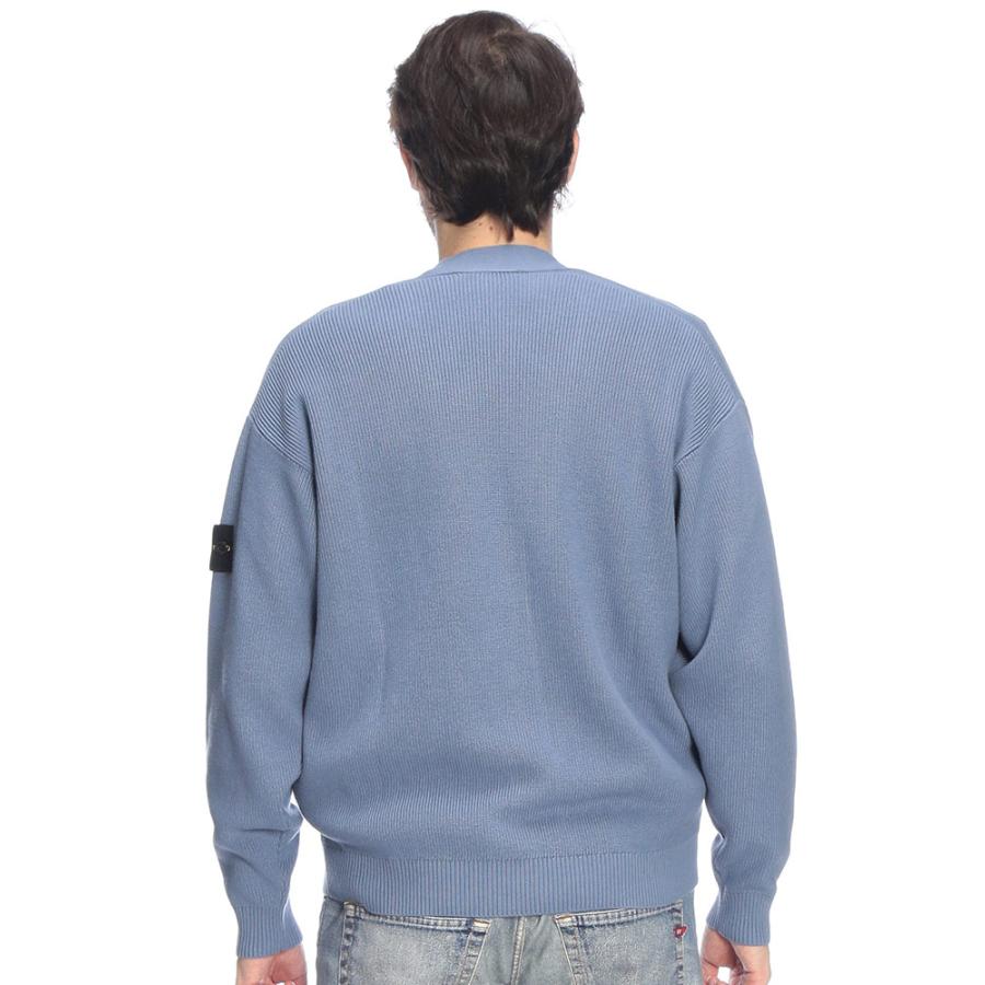 ストーンアイランド メンズ カーディガン 長袖 STONE ISLAND 袖ロゴ Vネック カーディガン RIBBED SOFT ORGANIC COTTON SI5100009S00D8 ブランド トップスの画像
