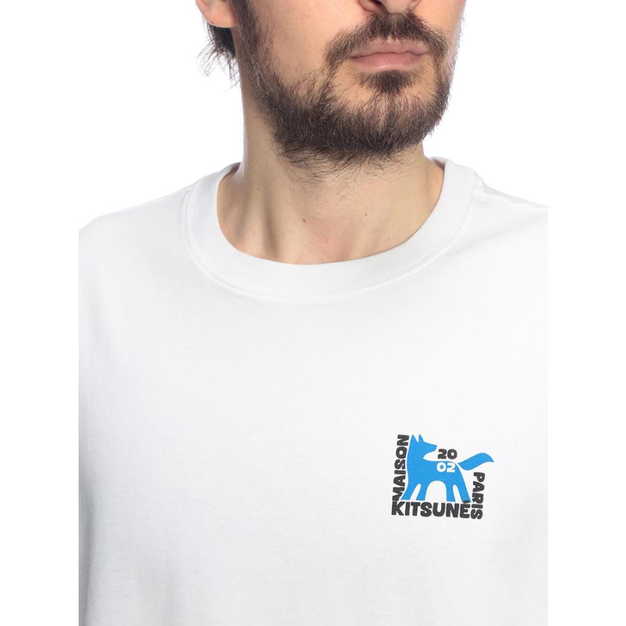 Maison Kitsuné Tシャツ 水色 Mサイズ アウトレット】MAISON KITSUNE メゾンキツネ クルーネックTシャツ