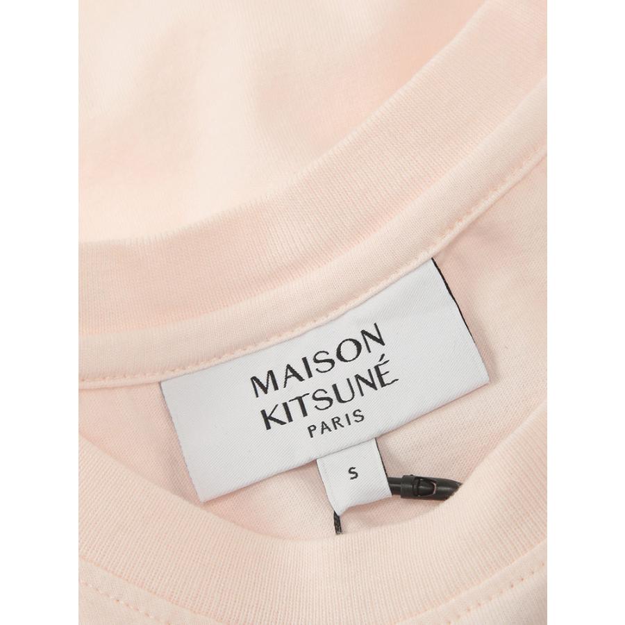 メゾン キツネ レディース Tシャツ 半袖 Maison Kitsune ロゴ ワンポイント クルーネック カットソー BABY FOX BABY KNLW00105KJ7026 ブランドの画像