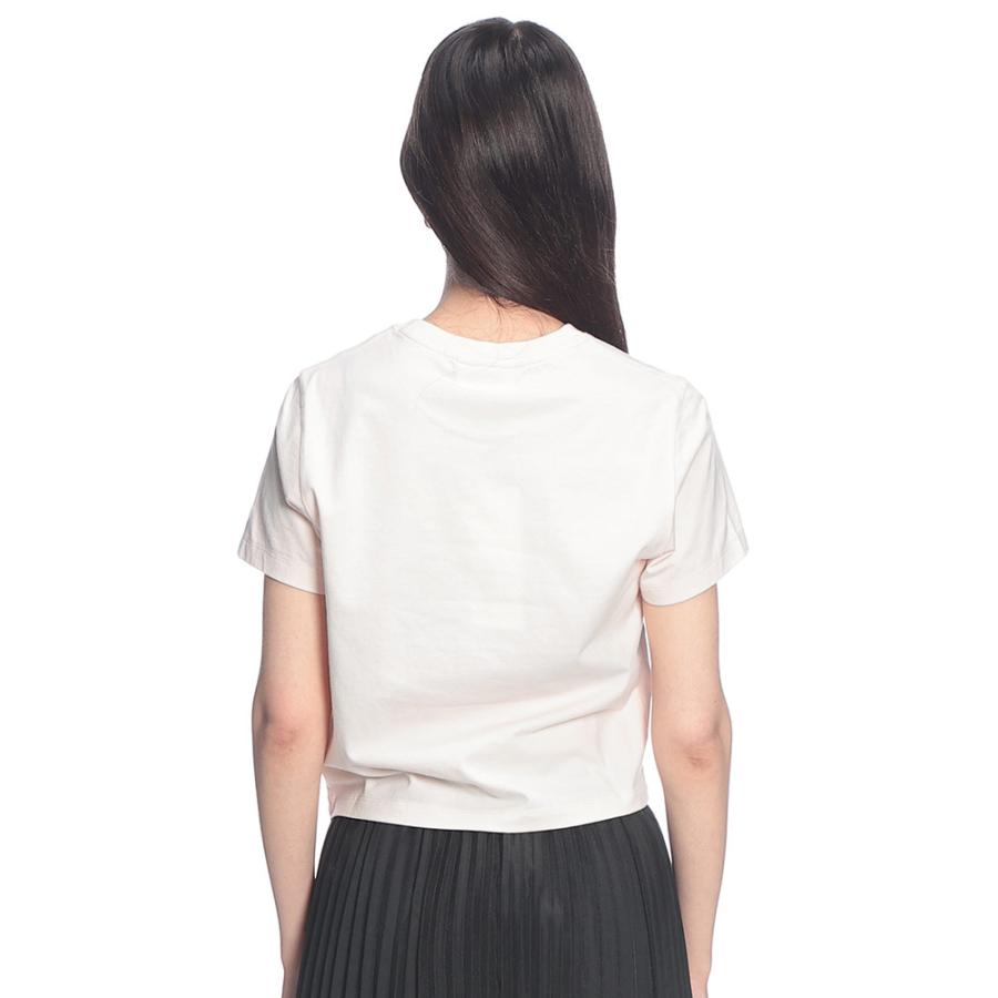 メゾン キツネ レディース Tシャツ 半袖 Maison Kitsune ロゴ ワンポイント クルーネック カットソー BABY FOX BABY KNLW00105KJ7026 ブランドの画像