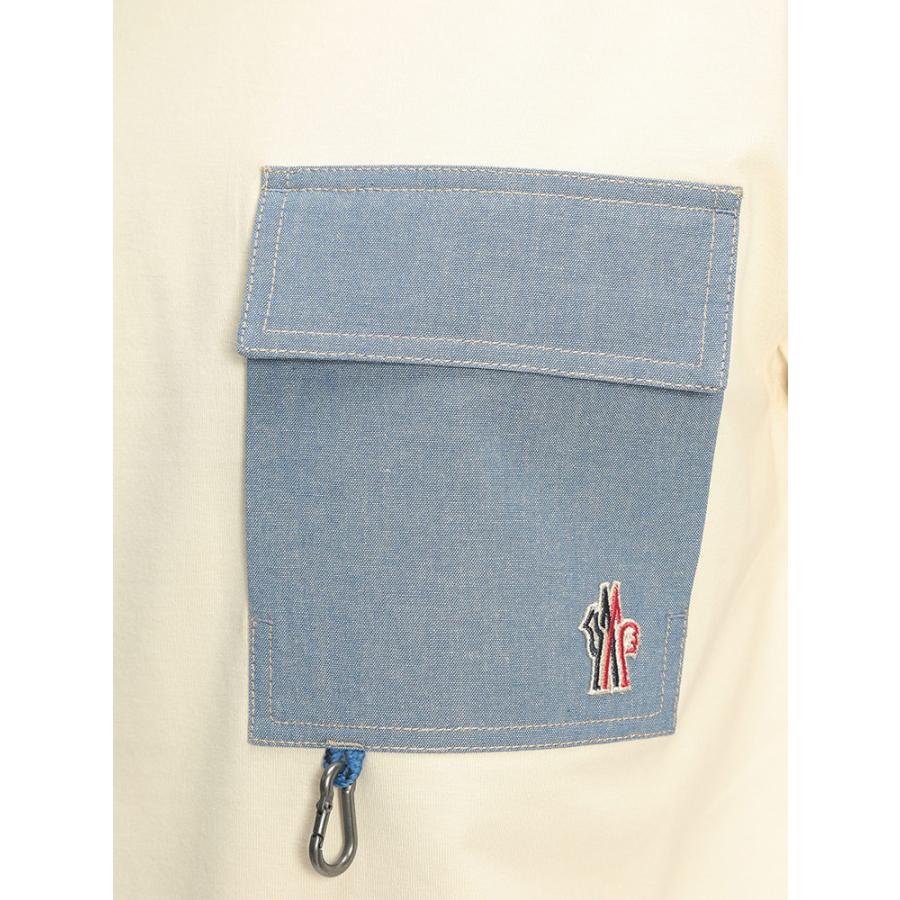 モンクレール MONCLER メンズ Tシャツ 半袖 胸ポケット クルーネック カットソー MCGN8C0000189AW ブランド トップス ポケT 春 夏の画像