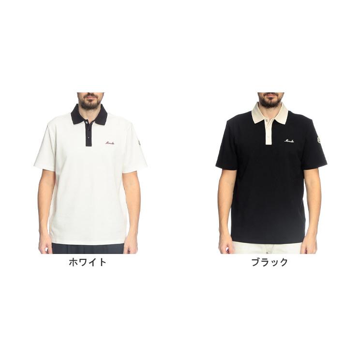 MONCLER モンクレール バイカラー半袖ポロシャツ L ネイビーホワイト MONCLER（モンクレール） メンズ ポロシャツ 半袖 ワンポイント バイ