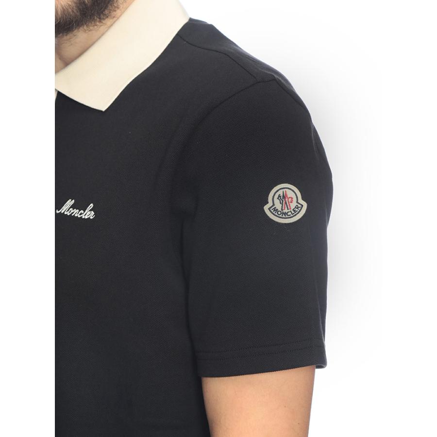 MONCLER モンクレール バイカラー半袖ポロシャツ L ネイビーホワイト MONCLER（モンクレール） メンズ ポロシャツ 半袖 ワンポイント バイ